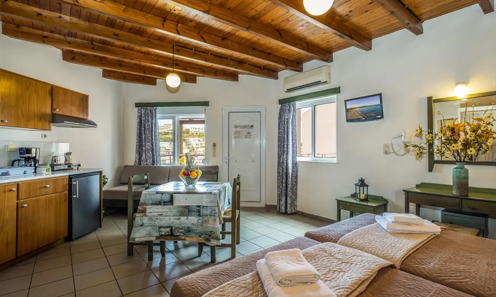Theos Village Hotel Kreta Chania 2 Værelses Lejlighed Folkeferie (3)